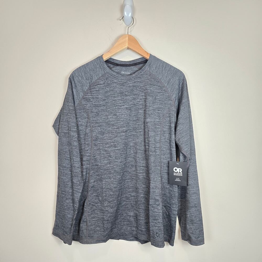 Outdoor Research Women Size XL Alpine Onset Merino 150 Crew Long Sleeve Charcoal